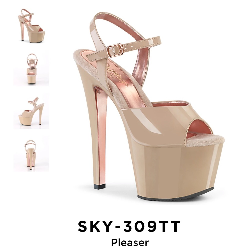 Nude & Rose Gold Extra High Platform